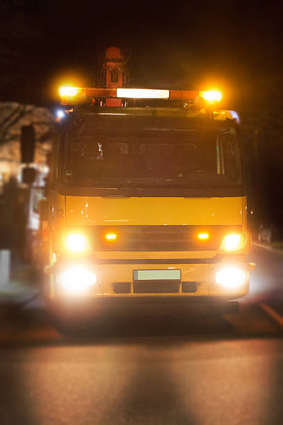 towing car at night